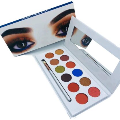 Paleta de sombras tonos durazno ideal para maquillaje de uso diario con espejo